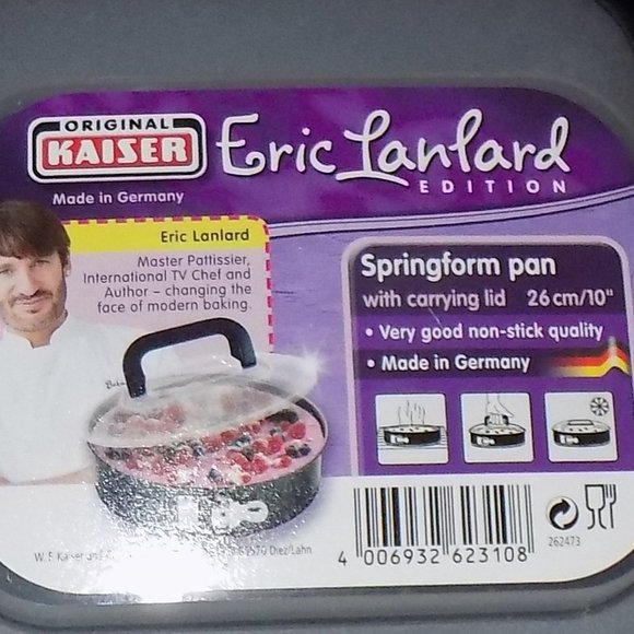 NEW Kaiser, Eric Lanlard10" springform w/ carrying handle on lid , made iermany - Picture 1 of 10